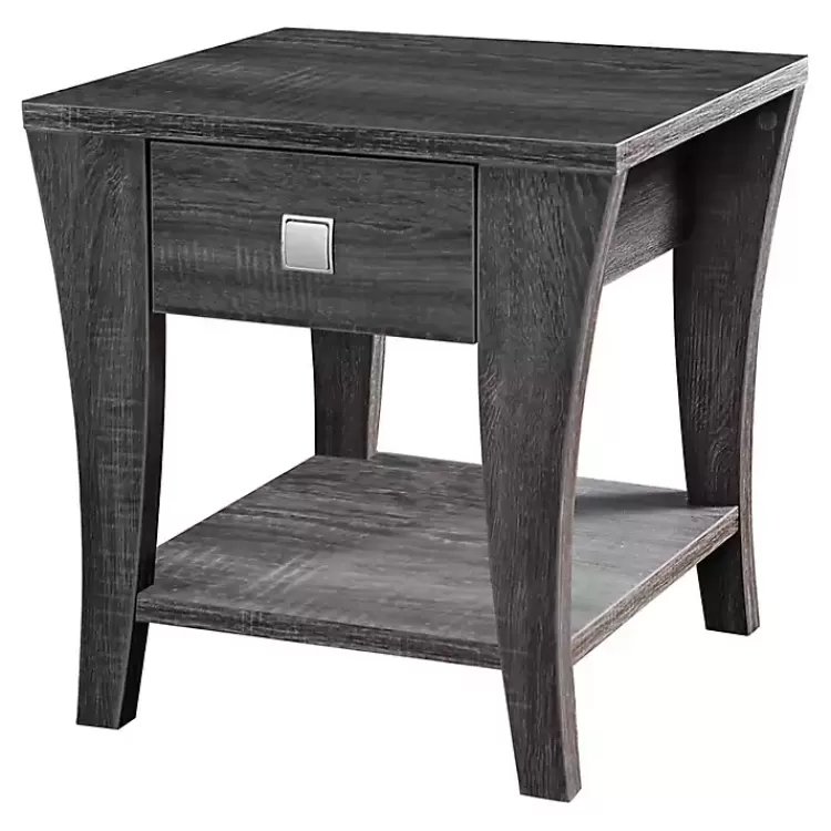 Charcoal Wood Single Drawer Side Table>Kirklands Home Cheap