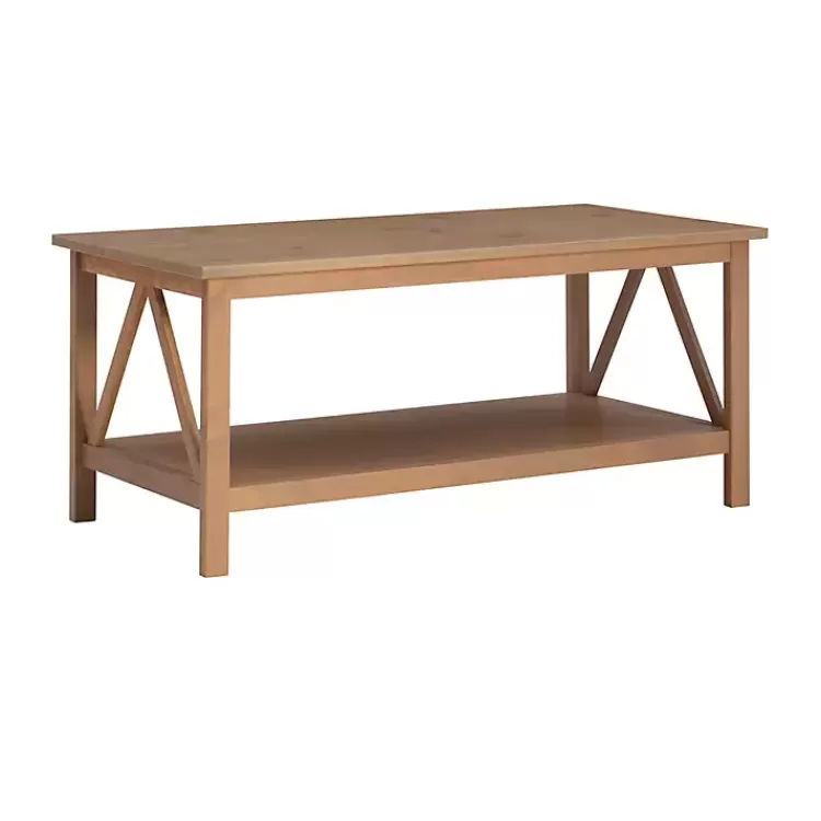 Charleston Rustic Gray Coffee Table with Shelf>Kirklands Home Sale