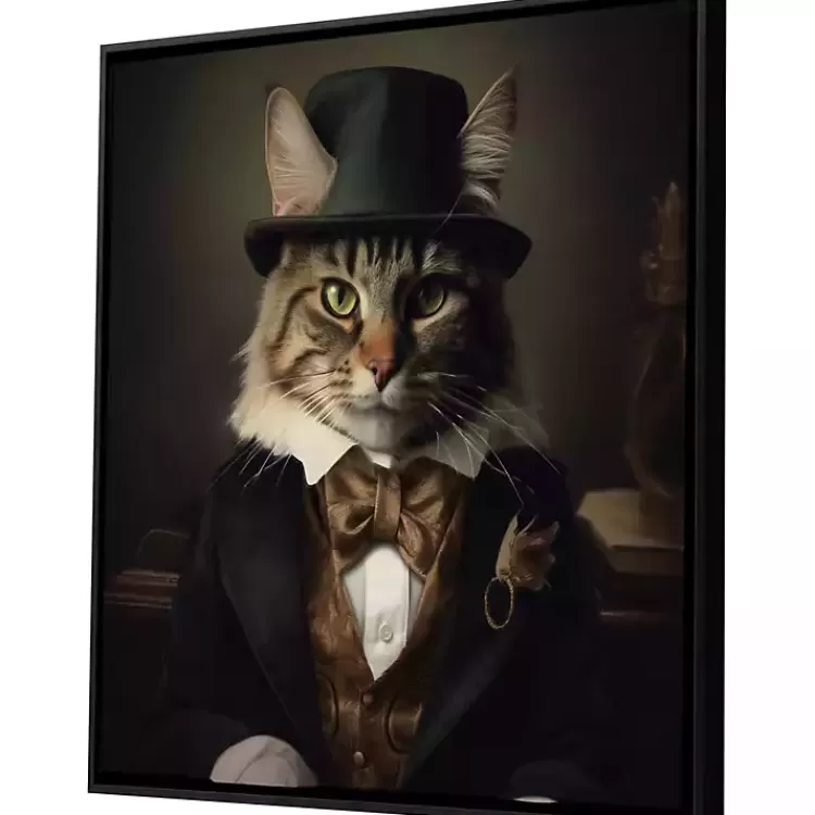 charming_victorian_cat_framed_canvas_art_print_2.webp Charming Victorian Cat Framed Canvas Art Print>Kirklands Home Fashion