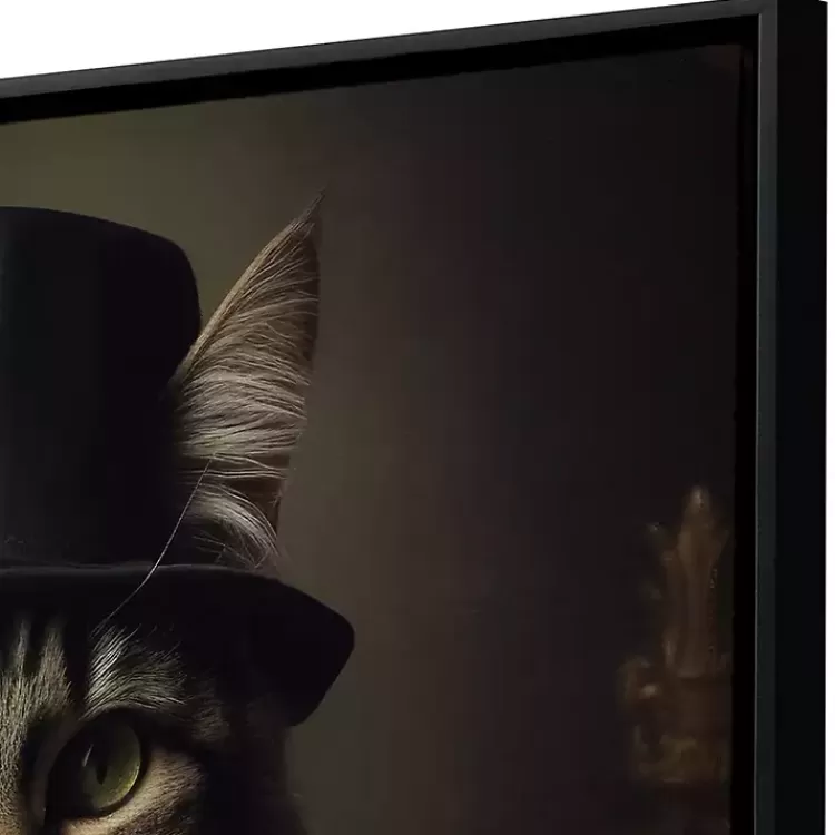 charming_victorian_cat_framed_canvas_art_print_3.webp Charming Victorian Cat Framed Canvas Art Print>Kirklands Home Fashion