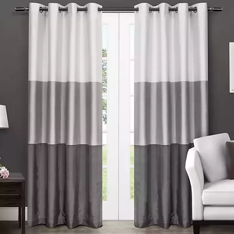 Chateau Stripe Curtain Panel Set, 96 in.>Kirklands Home Best Sale