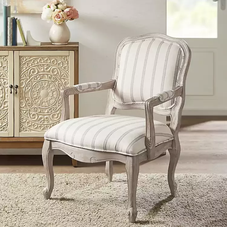 Chaucer Navy Striped Accent Chair>Kirklands Home Sale