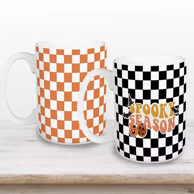Checkered Spooky Season Halloween Mugs, Set of 2>Kirklands Home Best