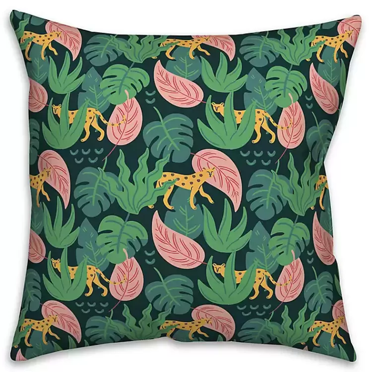 Cheetahs and Leaves Outdoor Pillow>Kirklands Home Cheap