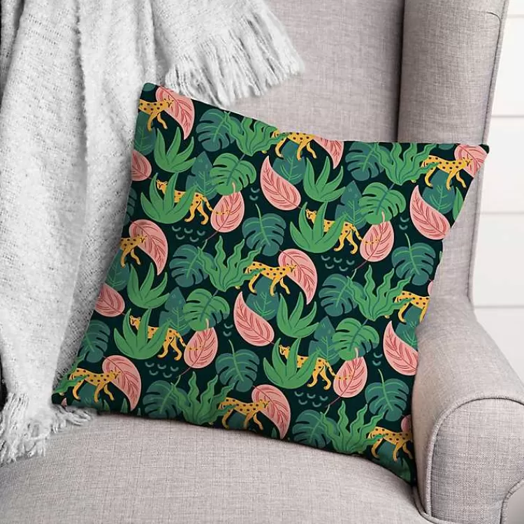 Cheetahs and Leaves Outdoor Pillow>Kirklands Home Cheap