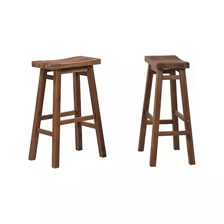 Chestnut Wire Brush Saddle Bar Stools, Set of 2>Kirklands Home Online