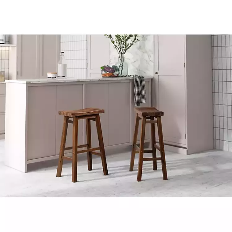 Chestnut Wire Brush Saddle Bar Stools, Set of 2>Kirklands Home Online