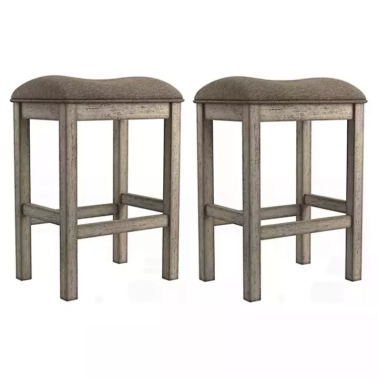 Chestnut Wood Upholstered Counter Stools, Set of 2>Kirklands Home Store