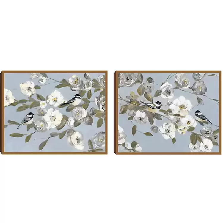 Chickadee Blossoms Framed Canvas Prints, Set of 2>Kirklands Home Store