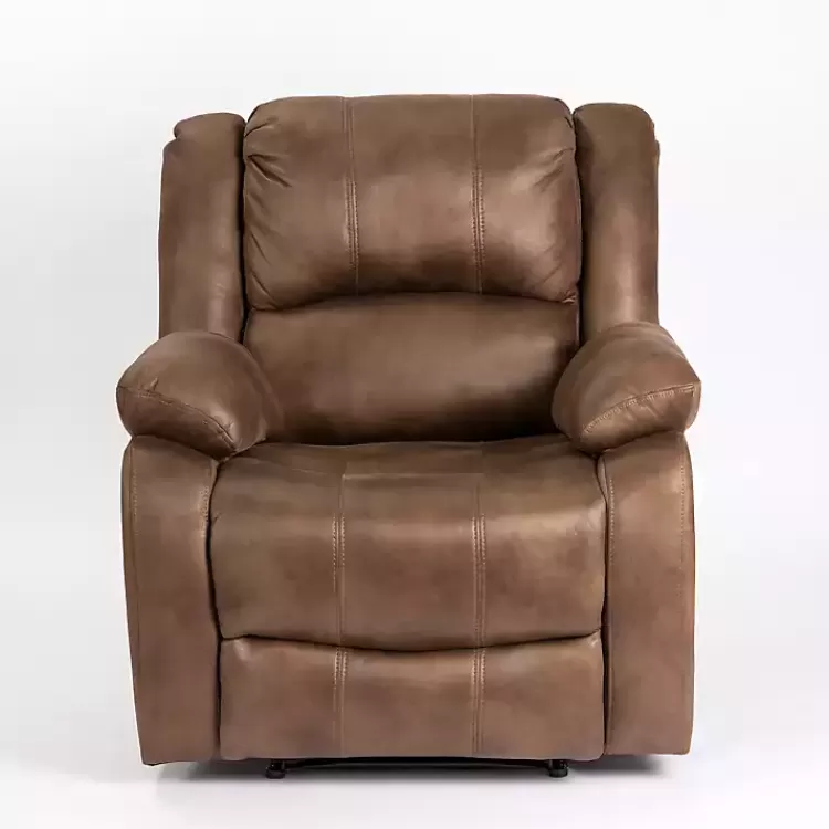 Chocolate Faux Leather Barrett Recliner>Kirklands Home Best Sale