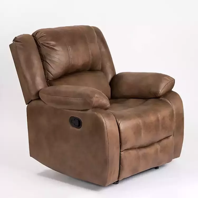 Chocolate Faux Leather Barrett Recliner>Kirklands Home Best Sale