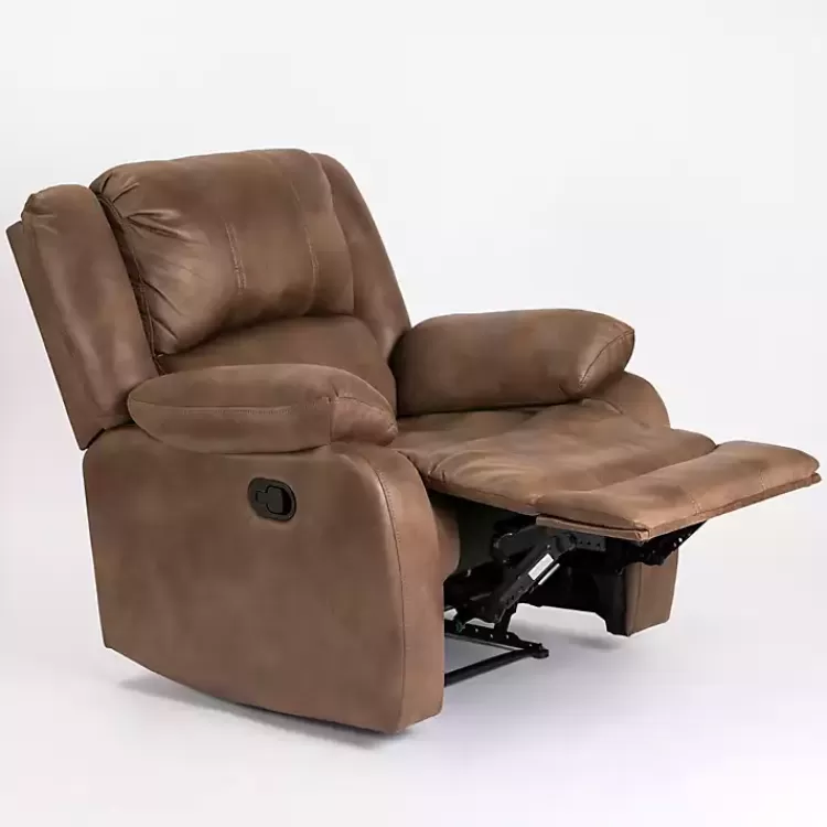 chocolate_brown_faux_leather_barrett_recliner_2.webp Chocolate Faux Leather Barrett Recliner>Kirklands Home Best Sale