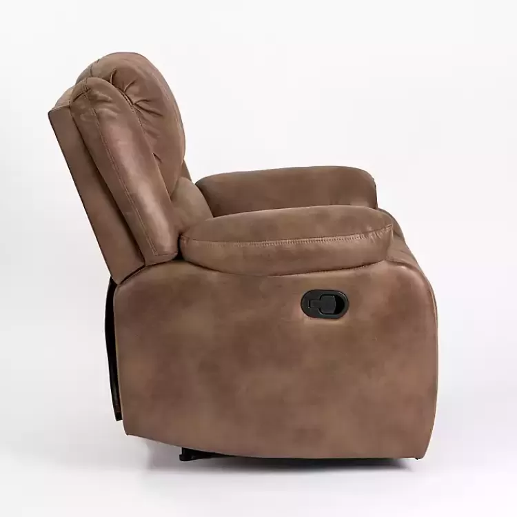 chocolate_brown_faux_leather_barrett_recliner_3.webp Chocolate Faux Leather Barrett Recliner>Kirklands Home Best Sale