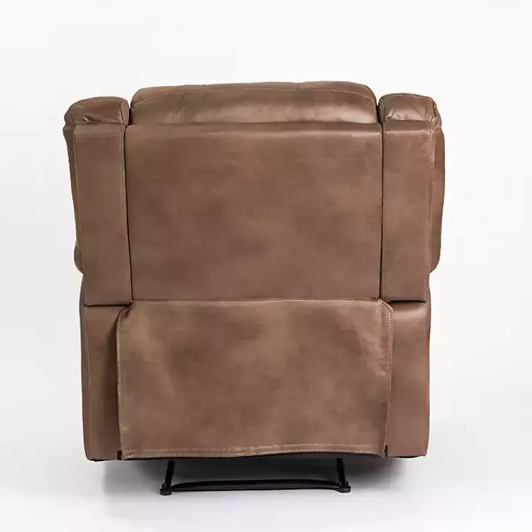 chocolate_brown_faux_leather_barrett_recliner_4.webp Chocolate Faux Leather Barrett Recliner>Kirklands Home Best Sale