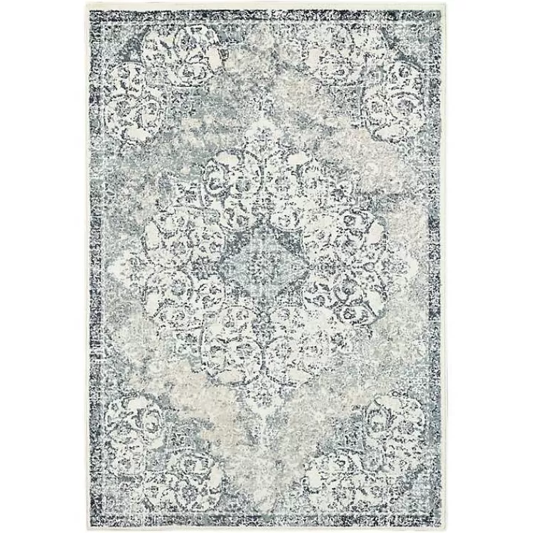 Cholet Ivory Blue Medallion Area Rug, 7x9>Kirklands Home Discount