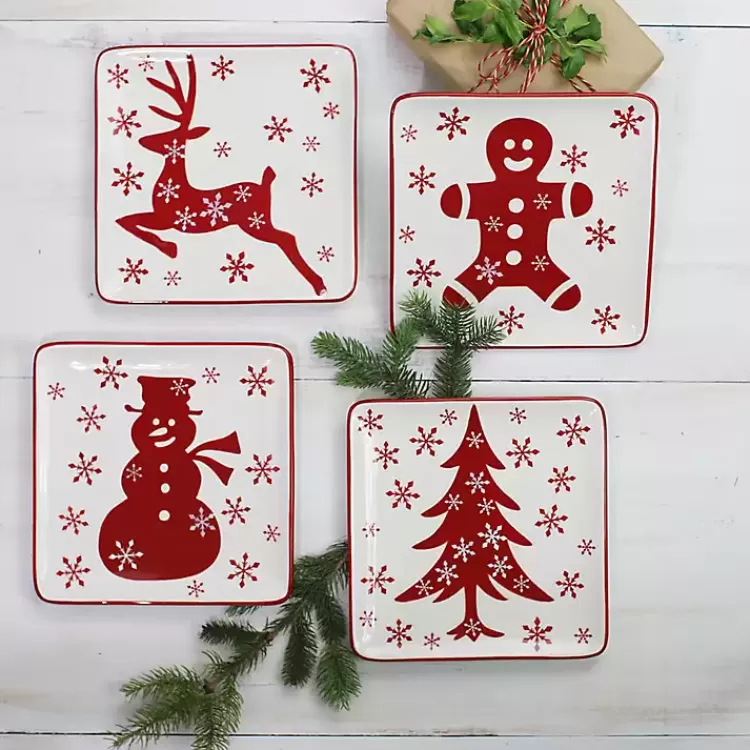 Christmas Character Salad Plates, Set of 4>Kirklands Home Clearance