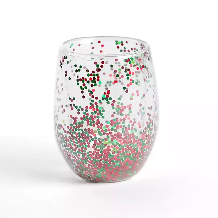Christmas Glitter Stemless Wine Glass>Kirklands Home Outlet