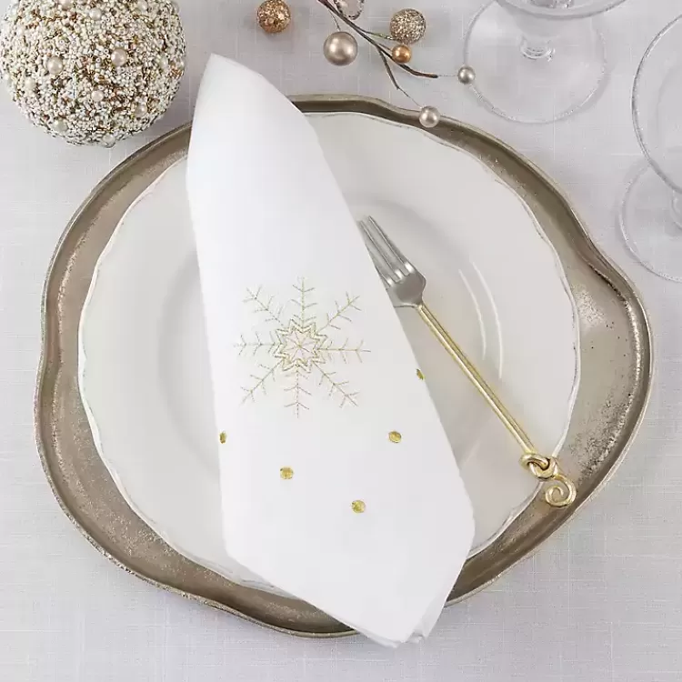 Christmas Snowflake Embroidered 4-pc. Napkin Set>Kirklands Home Discount