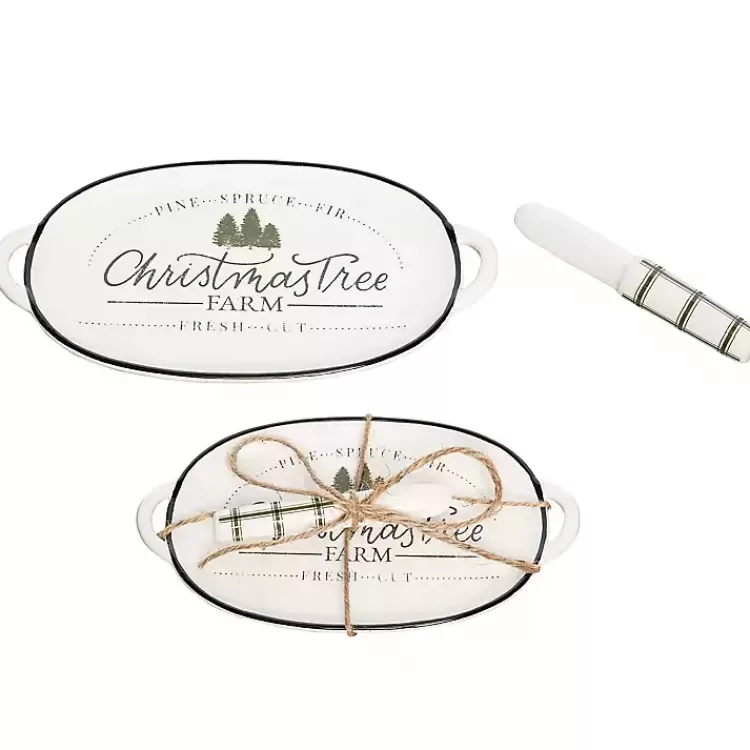 Christmas Tree Farm Serving Platter with Spreader>Kirklands Home Discount