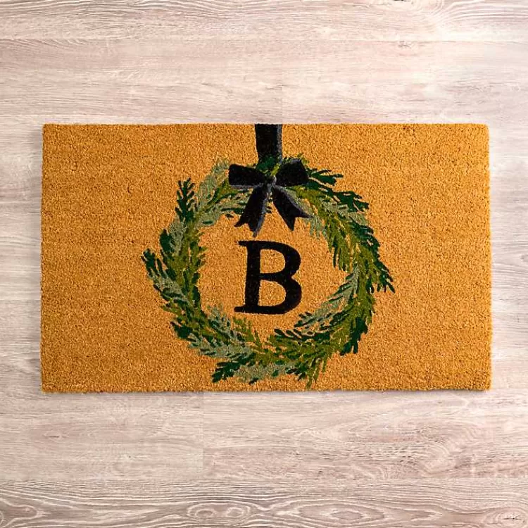 Christmas Wreath Monogram B Doormat>Kirklands Home Outlet
