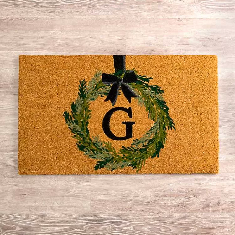Christmas Wreath Monogram G Doormat>Kirklands Home Flash Sale