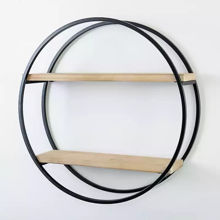 Circle Double Wood Wall Shelf, 25 in.>Kirklands Home Sale