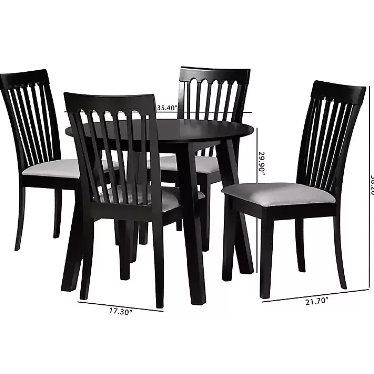 classic_black_round_wood_pc_dining_set_9.webp Classic Black Round Wood 5-pc. Dining Set>Kirklands Home New