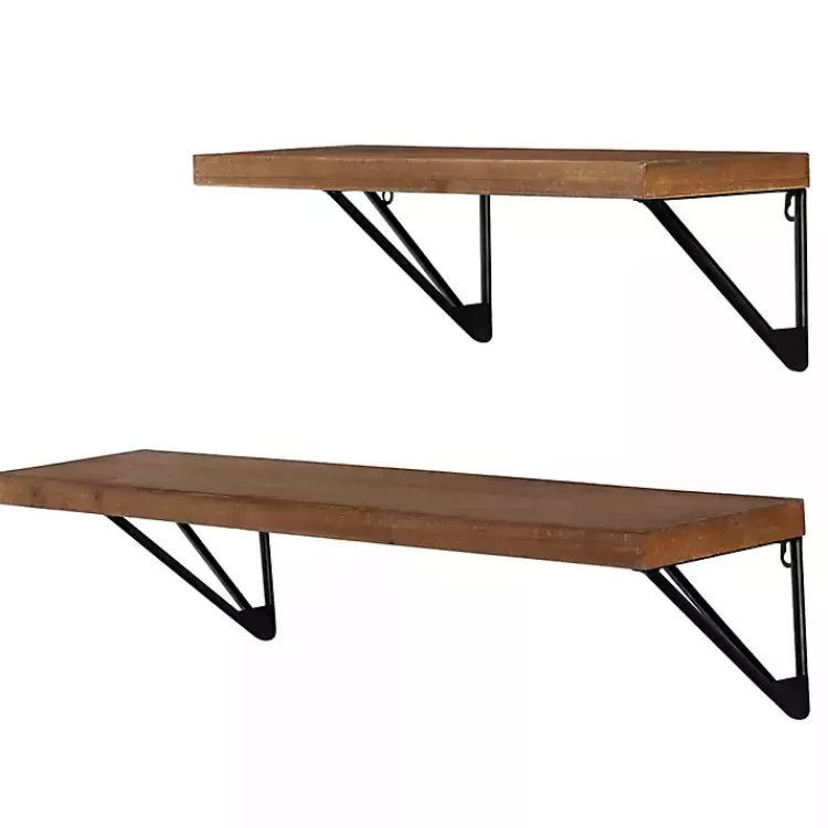 Classic Brown Wood Wall Shelves, Set of 2>Kirklands Home Store