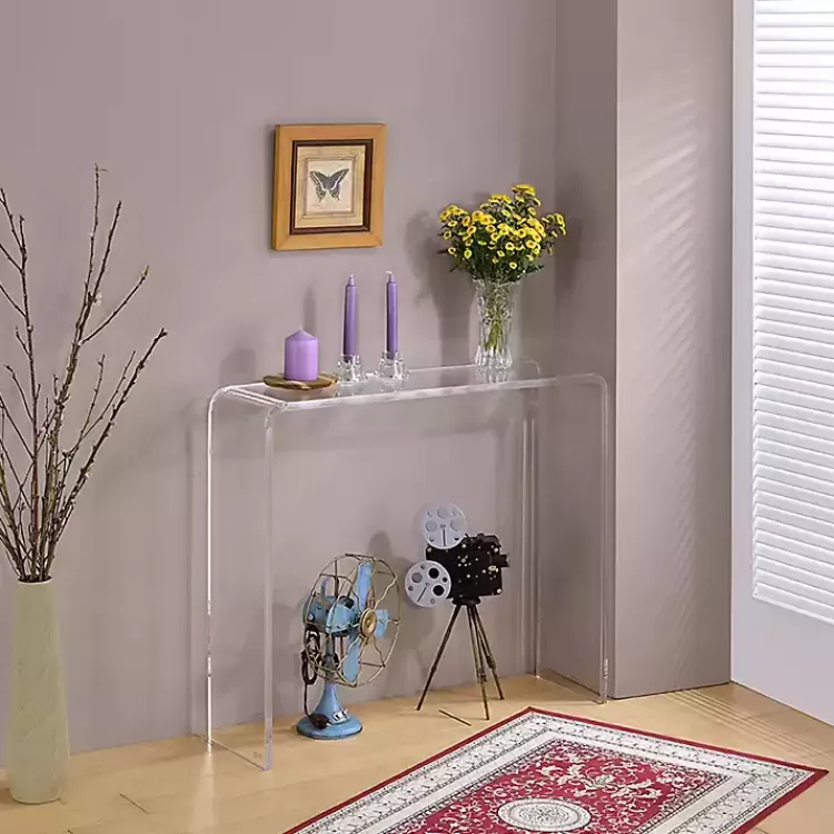 Acrylic Curved Edge Console Table>Kirklands Home Discount