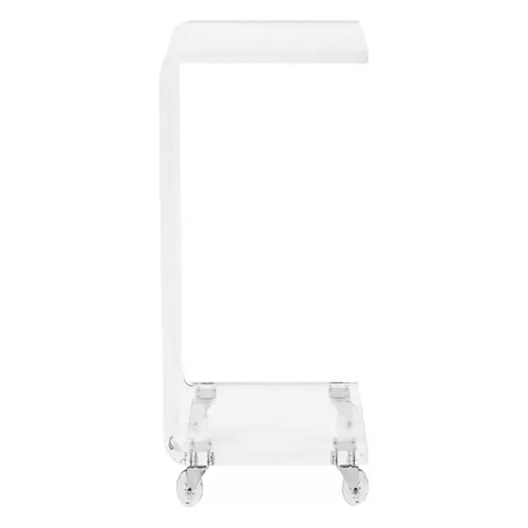 Acrylic Curved Edge C-Table with Wheels>Kirklands Home Hot