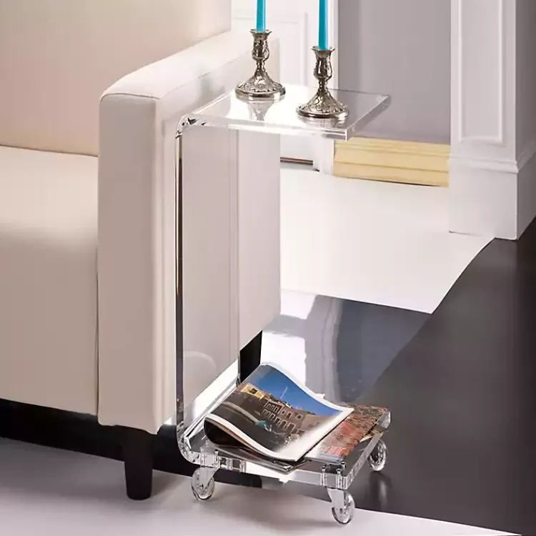 clear_acrylic_curved_edge_ctable_with_wheels_2.webp Acrylic Curved Edge C-Table with Wheels>Kirklands Home Hot