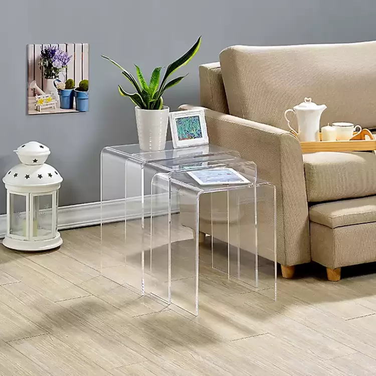 Acrylic Curved Nesting Side Tables, Set of 3>Kirklands Home Best Sale