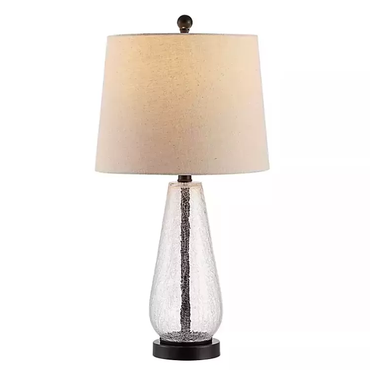 Clear Crackle Glass Bronze Center Table Lamp>Kirklands Home Fashion