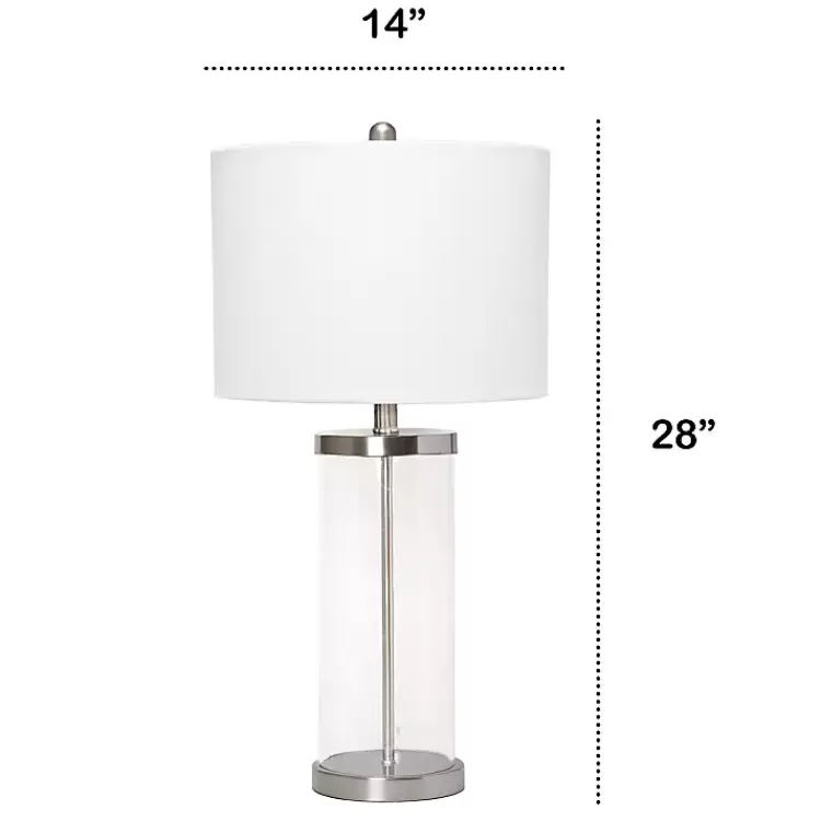 clear_glass_and_nickel_cylindrical_table_lamp_5.webp Clear Glass and Nickel Cylindrical Table Lamp>Kirklands Home Best Sale