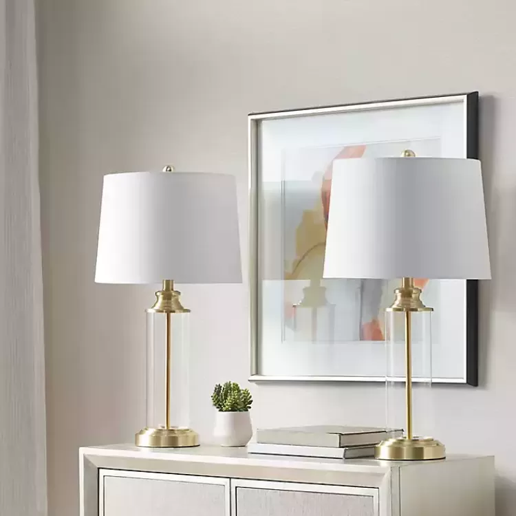 clear_glass_base_gold_table_lamps_set_of__2.webp Clear Glass Base Gold Table Lamps, Set of 2>Kirklands Home Store