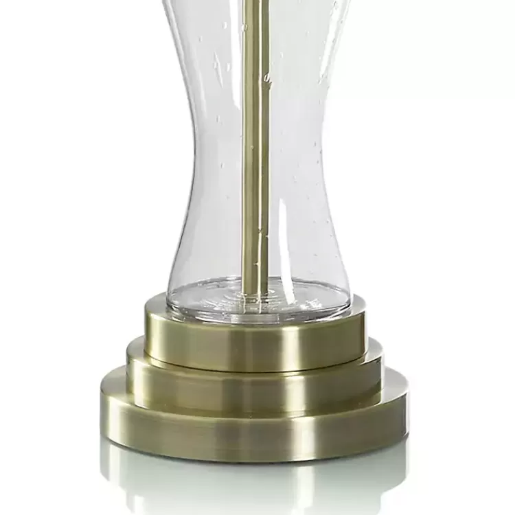 Clear Seeded Glass and Brass Table Lamp>Kirklands Home Clearance