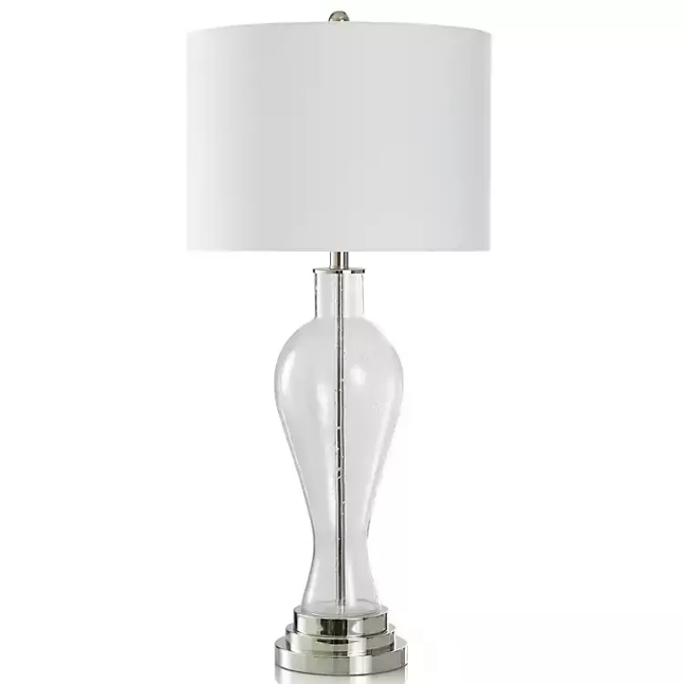 Clear Seeded Glass and Silver Table Lamp>Kirklands Home Discount