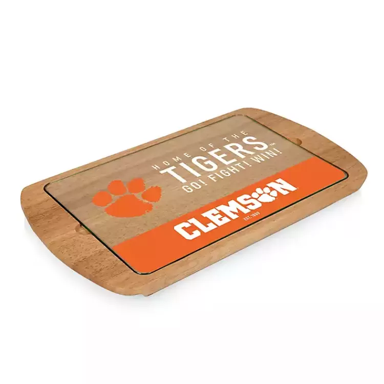 Clemson Tigers Wood and Glass Serving Board>Kirklands Home Shop