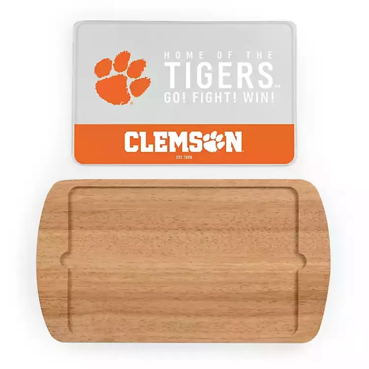 Clemson Tigers Wood and Glass Serving Board>Kirklands Home Shop