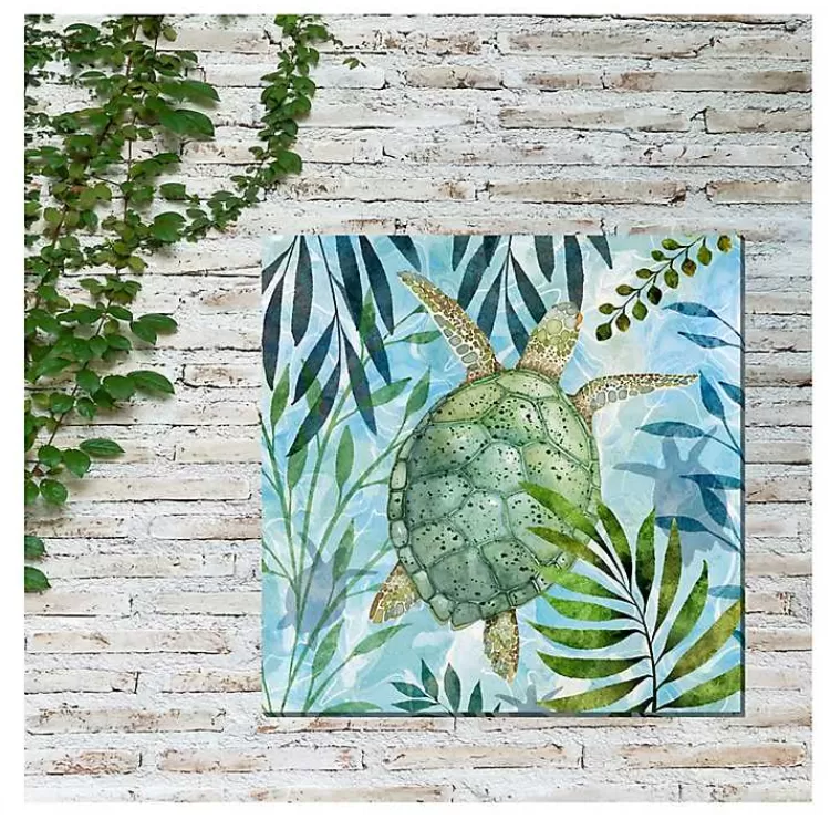 coastal_turtle_outdoor_canvas_art_print_2.webp Coastal Turtle Outdoor Canvas Art Print>Kirklands Home Outlet