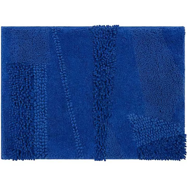 Cobalt Asymmetrical Cotton Bath Mat>Kirklands Home Clearance