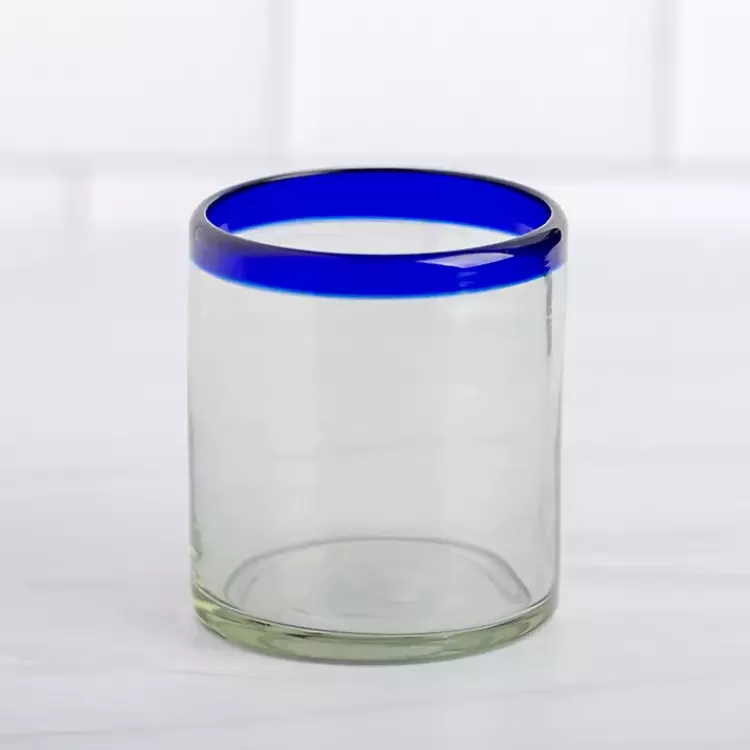 Cobalt Rim Baja Rocks Glass>Kirklands Home Outlet