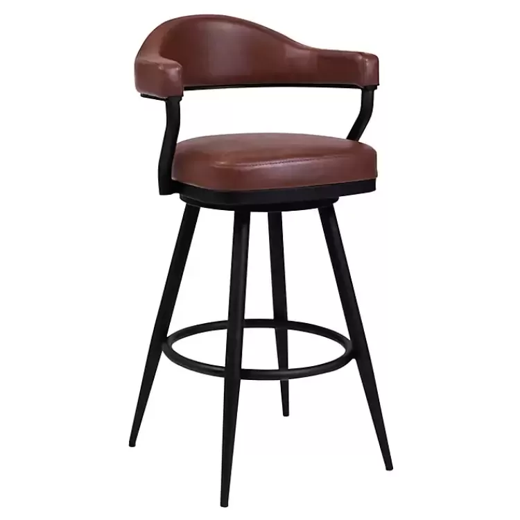 Coffee Faux Leather Justin Swivel Counter Stool>Kirklands Home Fashion