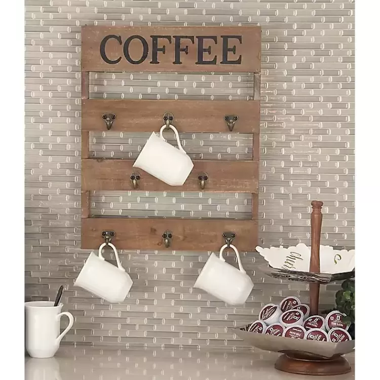 Coffee Metal and Wood Plank Wall Hooks>Kirklands Home Store