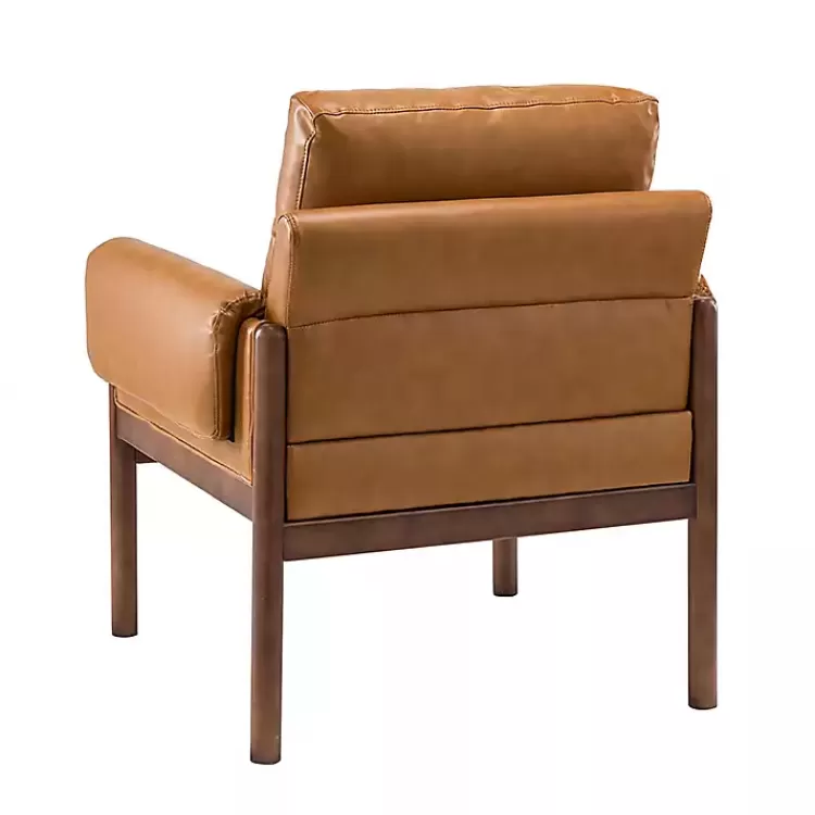 cognac_faux_leather_and_wood_accent_chair_3.webp Cognac Faux Leather and Wood Accent Chair>Kirklands Home Sale