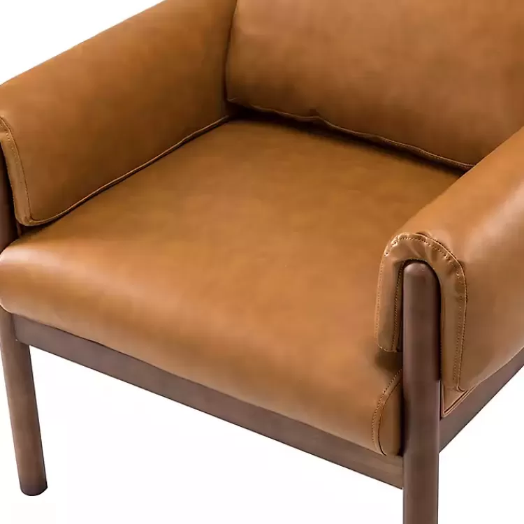 cognac_faux_leather_and_wood_accent_chair_6.webp Cognac Faux Leather and Wood Accent Chair>Kirklands Home Sale