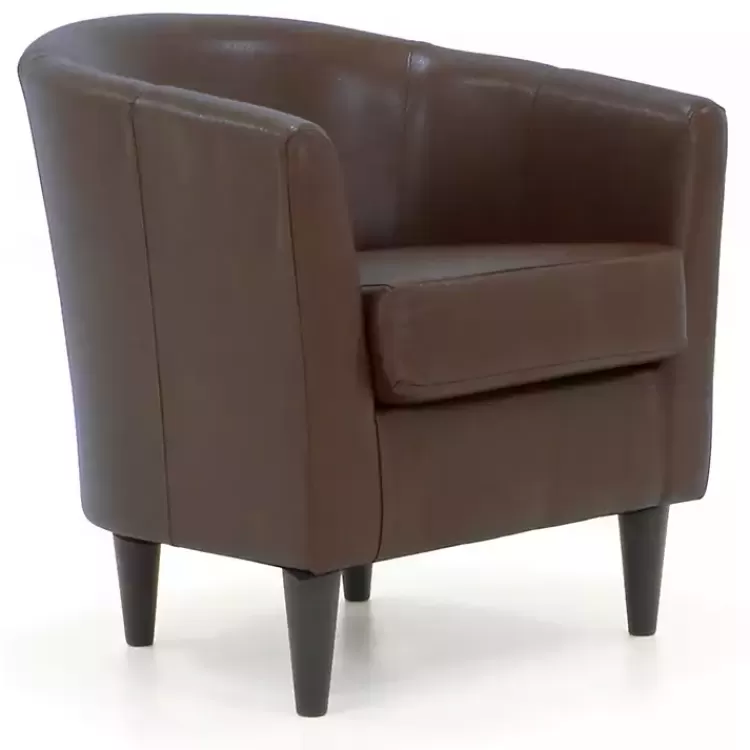 Cognac Faux Leather Winslow Accent Chair>Kirklands Home Outlet