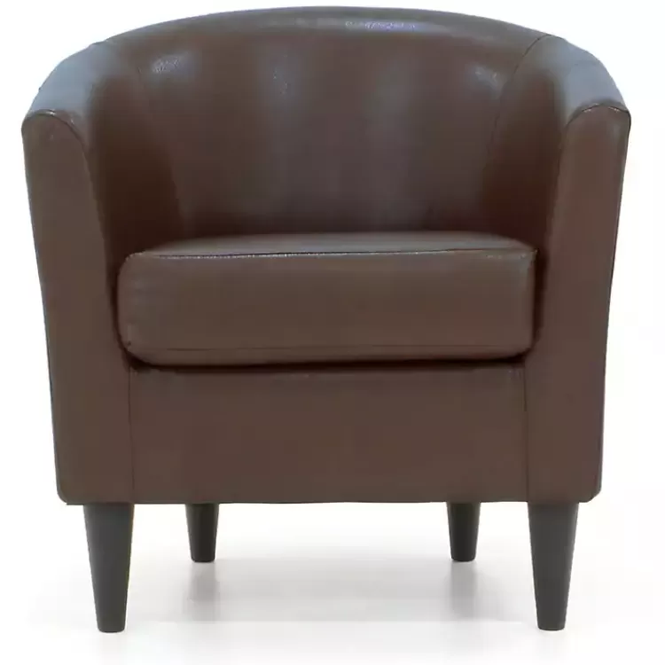 Cognac Faux Leather Winslow Accent Chair>Kirklands Home Outlet