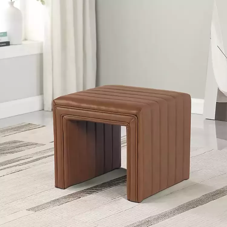 Cognac Leather Arch Ottoman>Kirklands Home Best