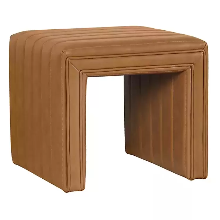 cognac_leather_arch_ottoman_2.webp Cognac Leather Arch Ottoman>Kirklands Home Best